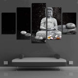 Tableau BOUDDHA noir et blanc - Tableau mural sur toile imprimée - Art-Cadre.fr