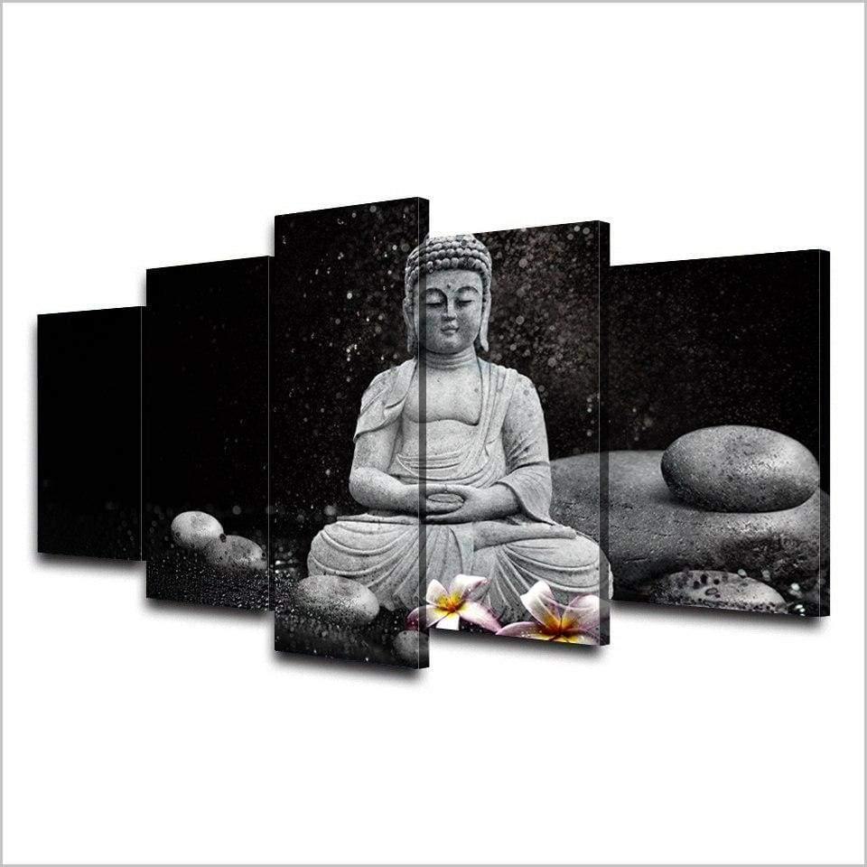 BOUDDHA DE PIERRE 2 - Tableau mural sur toile imprimée - Art-Cadre.fr