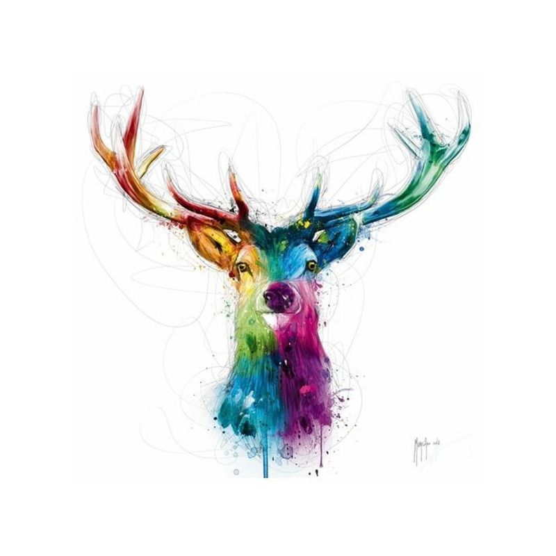 Tableau cerf coloré toile