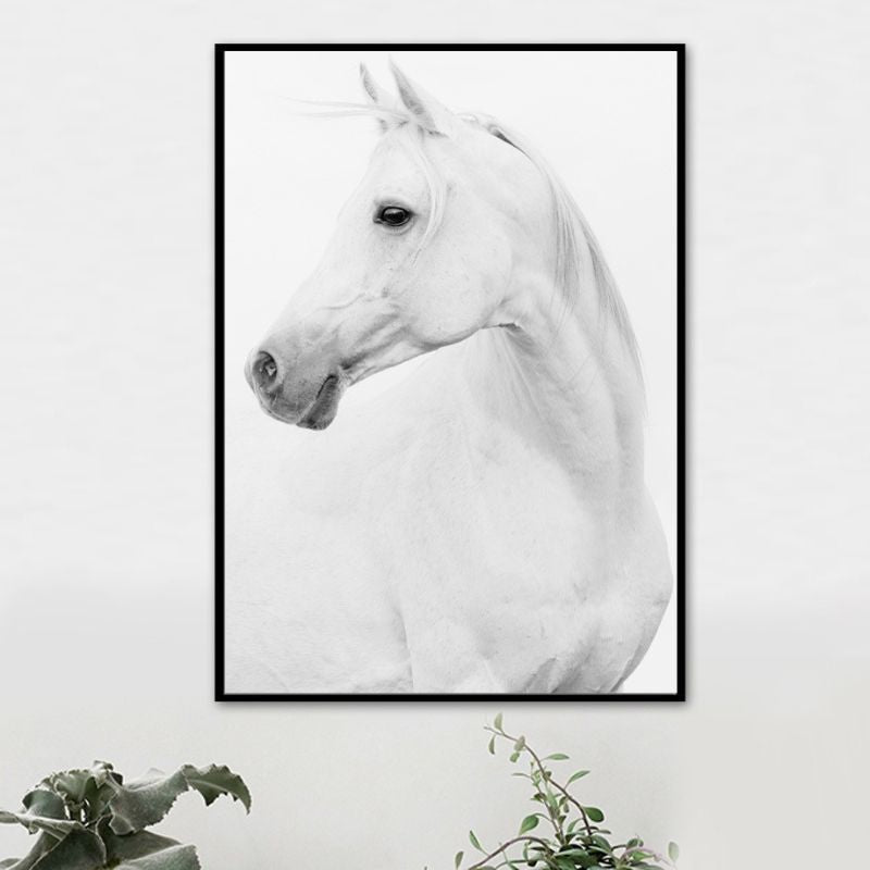 Tableau cheval blanc cadre
