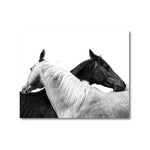 Tableau cheval noir et blanc toile