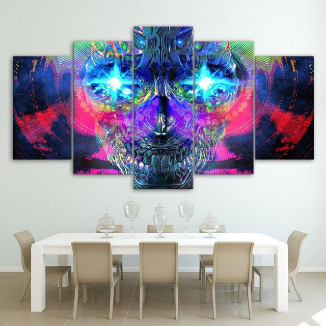 CRÂNE PSYCHÉDÉLIQUE - Tableau mural sur toile imprimée - Art-Cadre.fr
