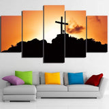 CROIX SUR LA MONTAGNE - Tableau mural sur toile imprimée - Art-Cadre.fr