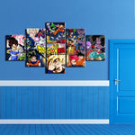 Tableau Dragon Ball Z | Déco murale pour le salon, pentaptyque imprimé sur toile. - Art-Cadre.fr