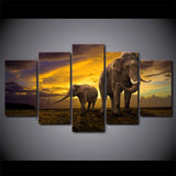 ÉLÉPHANTS, MÈRE ET FILS - Tableau mural sur toile imprimée - Art-Cadre.fr