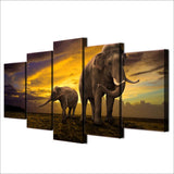ÉLÉPHANTS, MÈRE ET FILS - Tableau mural sur toile imprimée - Art-Cadre.fr