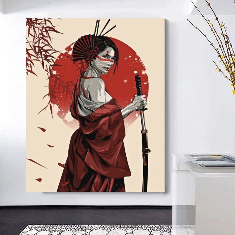 Tableau de femme samouraï cadre