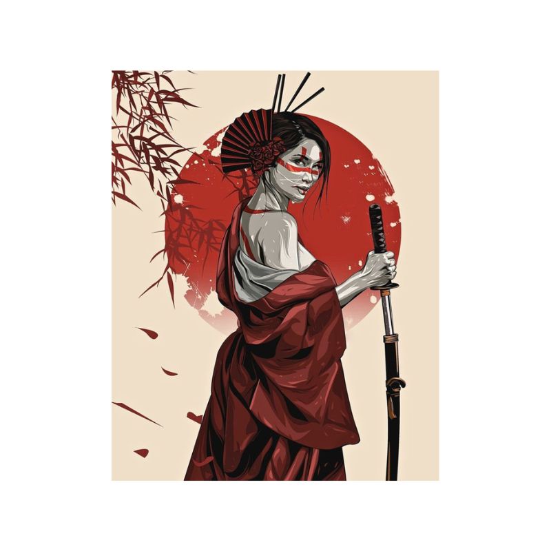 Tableau de femme samouraï toile