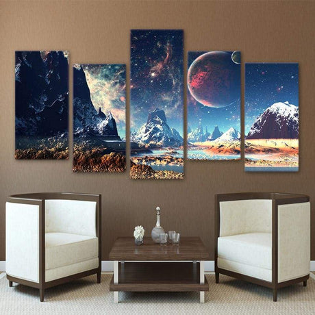 GALAXIE SUR LE LAC - Tableau mural sur toile imprimée - Art-Cadre.fr