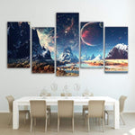 GALAXIE SUR LE LAC - Tableau mural sur toile imprimée - Art-Cadre.fr