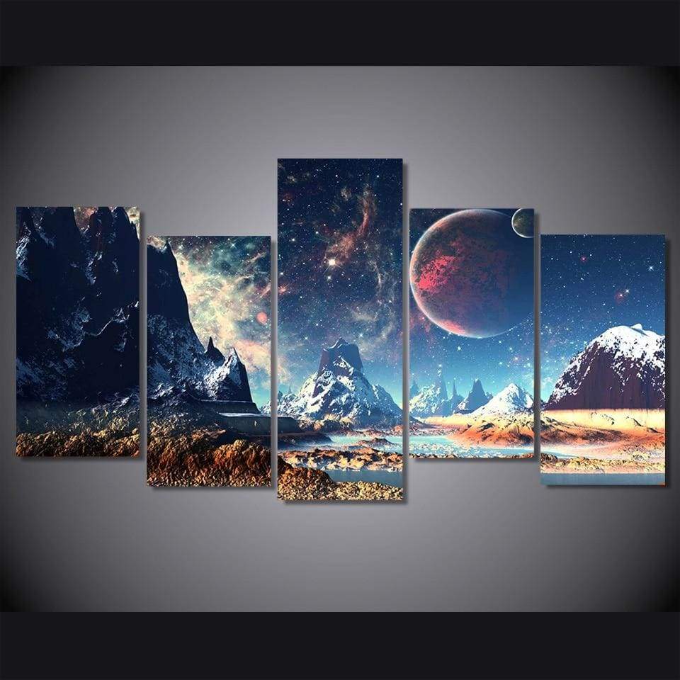 GALAXIE SUR LE LAC - Tableau mural sur toile imprimée - Art-Cadre.fr