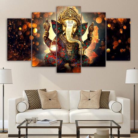 GANESH DORÉ - Tableau mural sur toile imprimée - Art-Cadre.fr