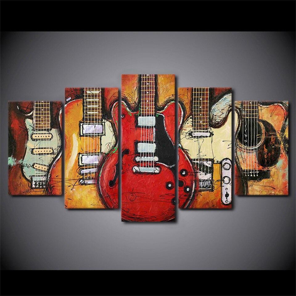 GUITARES VINTAGE - Tableau mural sur toile imprimée - Art-Cadre.fr