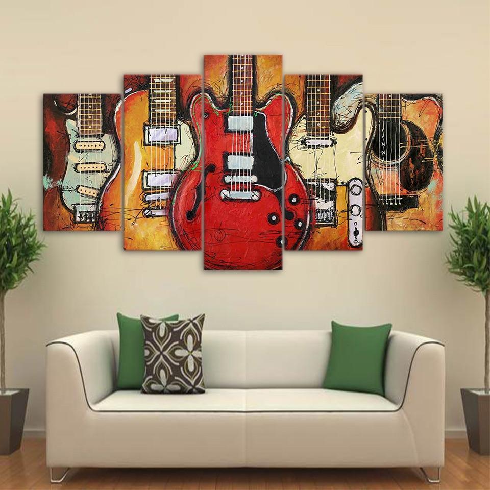 GUITARES VINTAGE - Tableau mural sur toile imprimée - Art-Cadre.fr