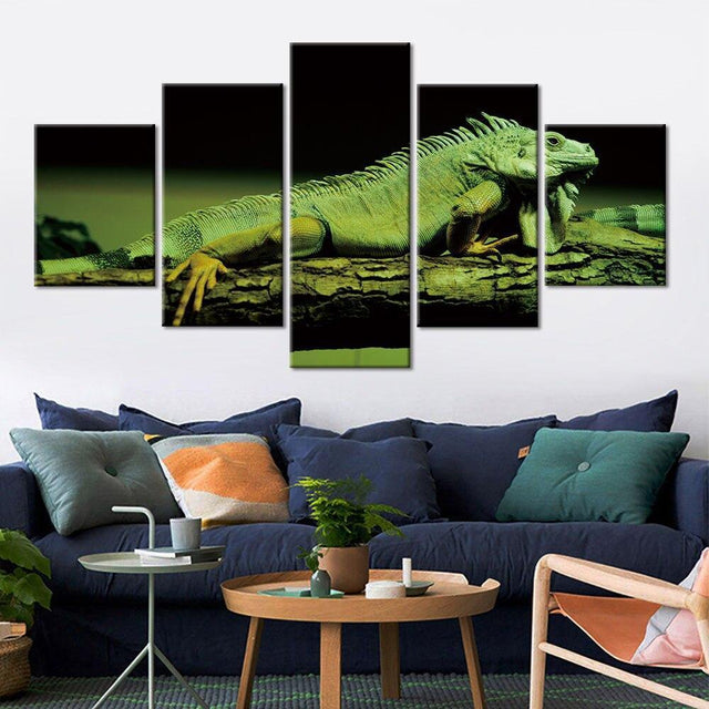 IGUANE VERT - Tableau mural sur toile imprimée - Art-Cadre.fr