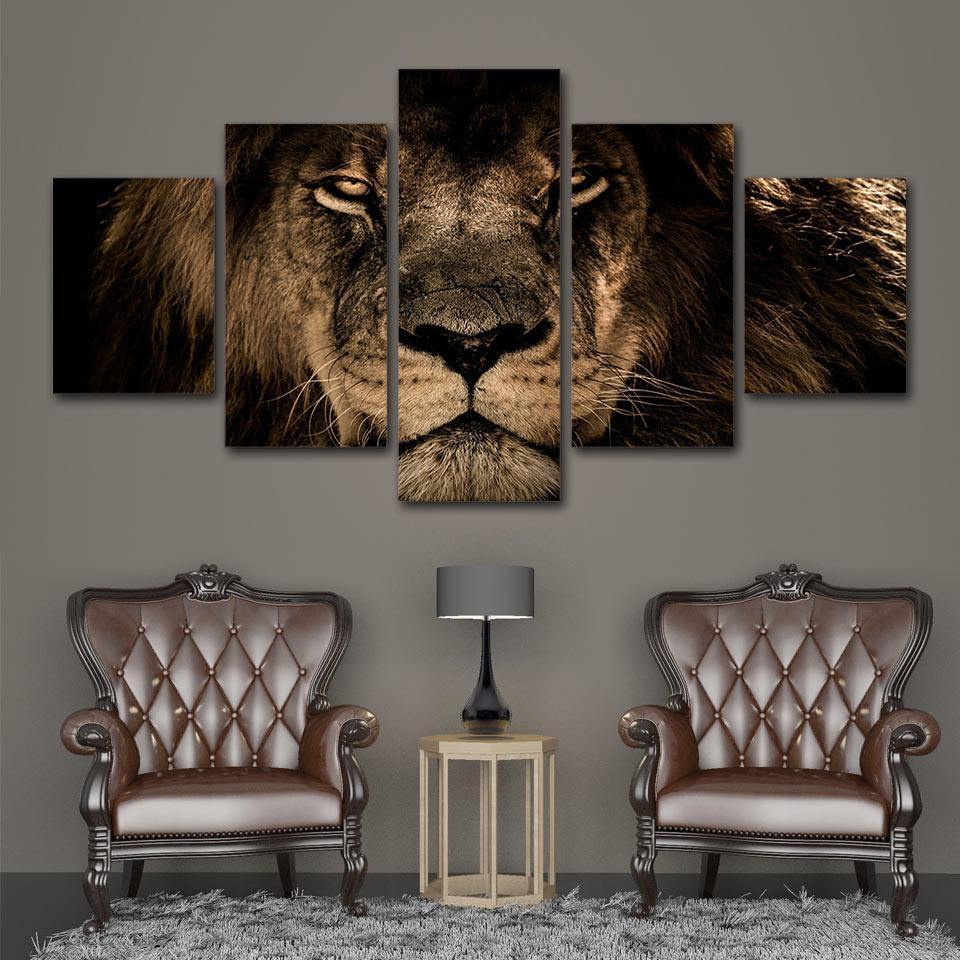 Grand tableau lion photo sur toile imprimée - Prix bas sur Declina