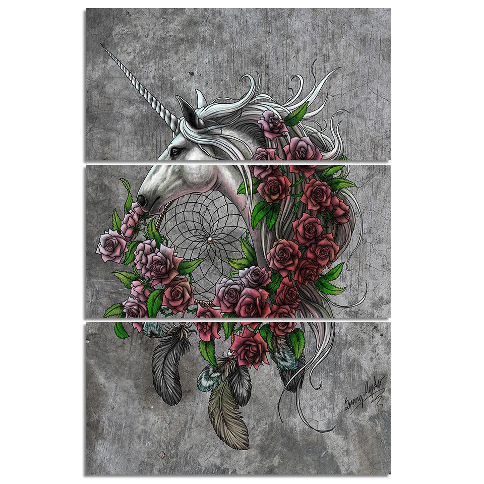 LICORNE ARGENTÉE - Tableau mural sur toile imprimée - Art-Cadre.fr