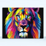tableau lion pop art toile