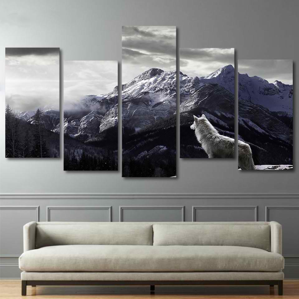 LOUP DES MONTAGNES - Tableau mural sur toile imprimée - Art-Cadre.fr