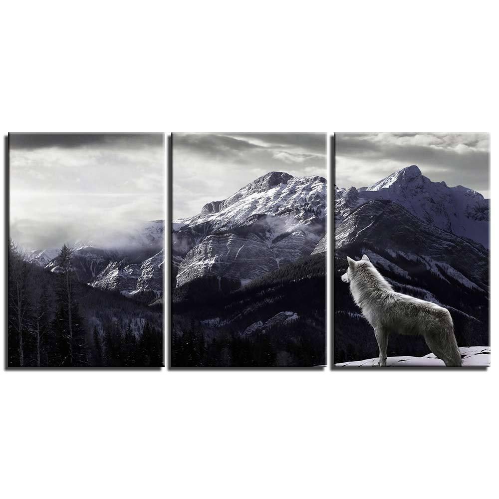 LOUP DES MONTAGNES - Tableau mural sur toile imprimée - Art-Cadre.fr