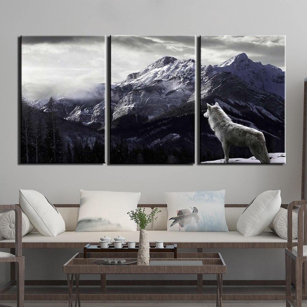 LOUP DES MONTAGNES - Tableau mural sur toile imprimée - Art-Cadre.fr