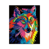 tableau loup pop art toile