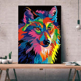 tableau loup pop art