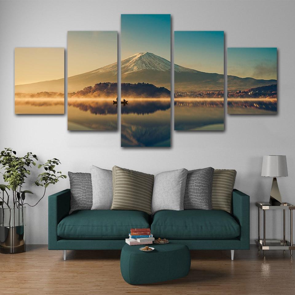 Tableau Montagne et lac | Déco murale de paysage imprimé sur toile. - Art-Cadre.fr