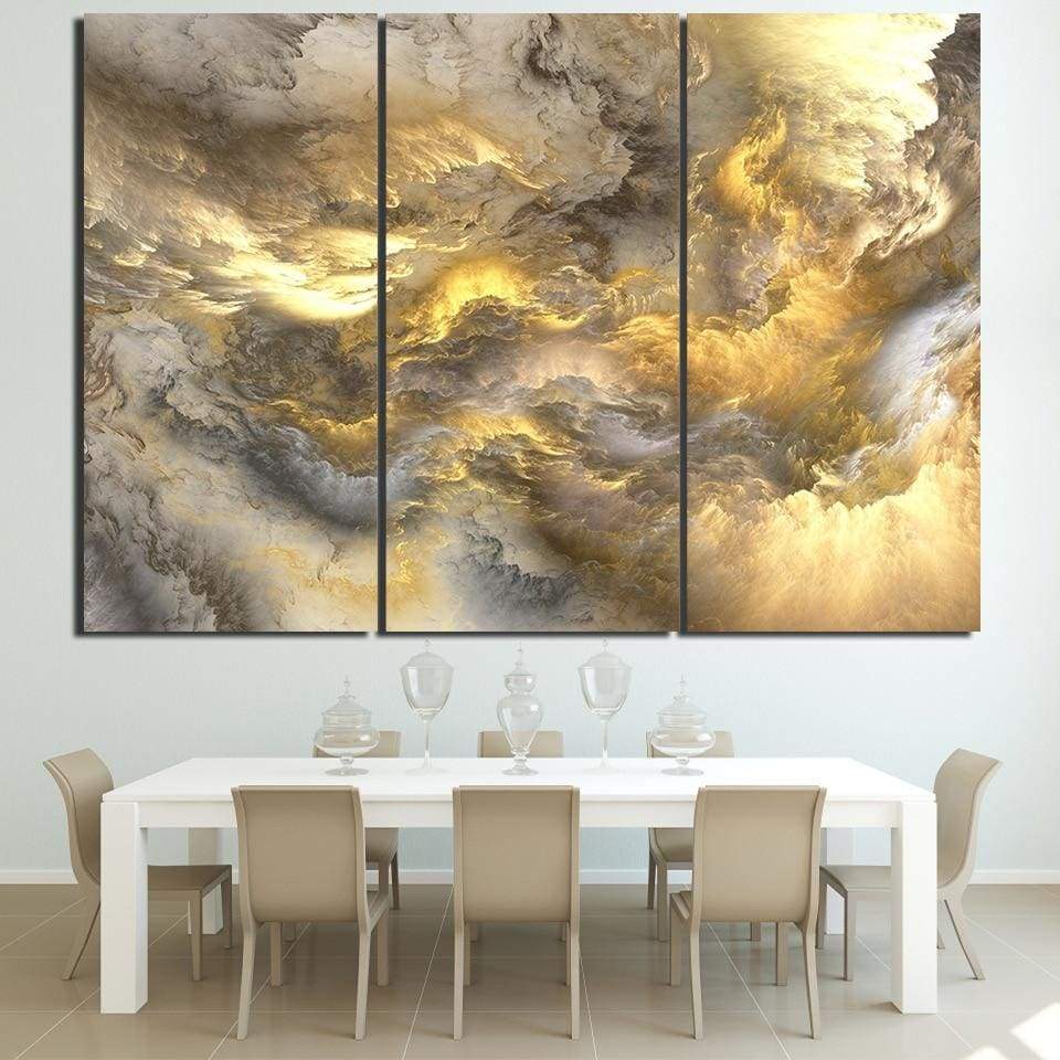 NUAGES GRIS ET JAUNES - Tableau mural sur toile imprimée - Art-Cadre.fr