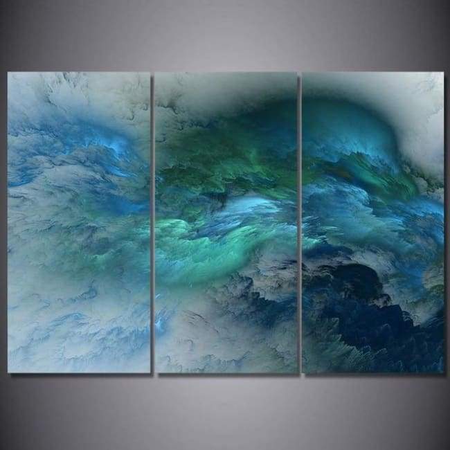 Tableau mural à toile Design Art Bord de mer Ciel nuageuese et mer bleu 