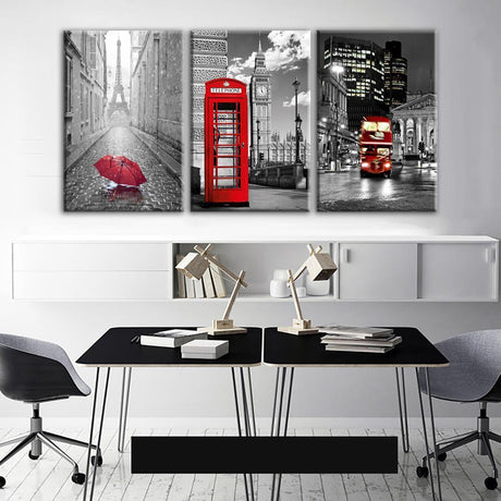 PARIS ET LONDRES - Tableau mural sur toile imprimée - Art-Cadre.fr