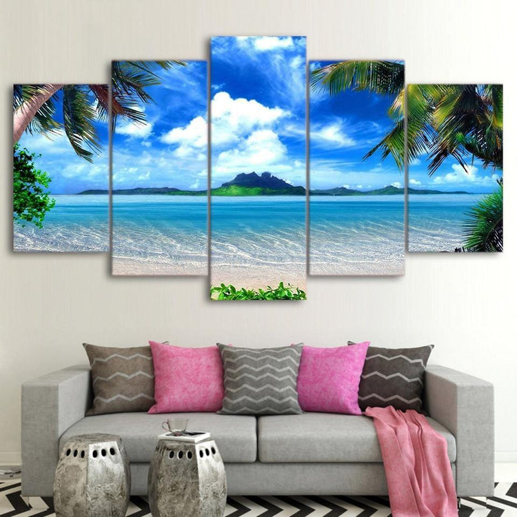 Tableaux Toile 3 X 50 X 50 Cm Motif Mer Plage - Prêts à Accrocher, Impression Numérique - Marque Visario