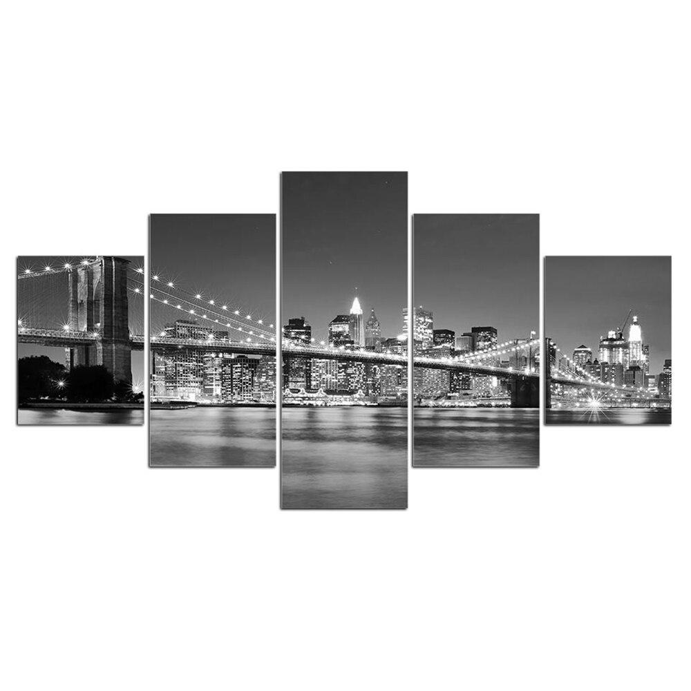 Set de 5 toiles murales imprimées Horizon de New York monochrome DEC022921 | Leroy Merlin Set de 5 toiles murales imprimées Horizon de New York monochrome DEC022921 | Leroy Merlin