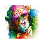 Tableau singe multicolore toile