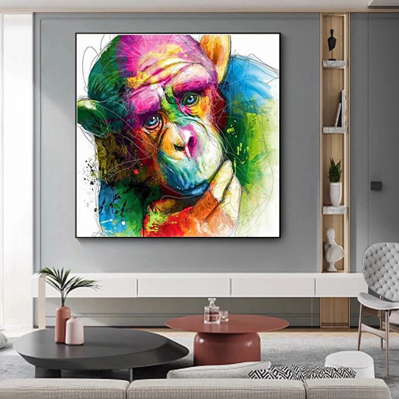 Tableau singe multicolore