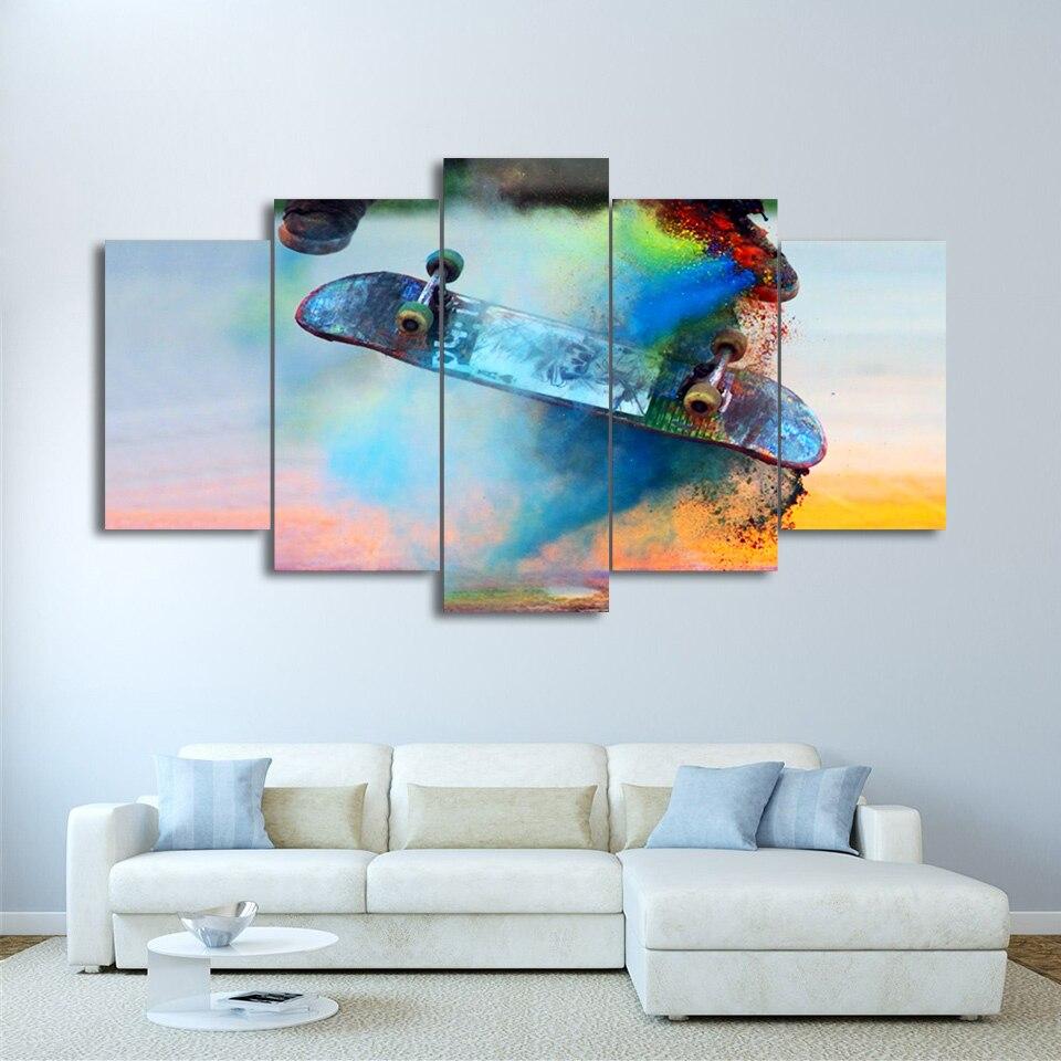 SKATE COLORÉ - Tableau mural sur toile imprimée - Art-Cadre.fr