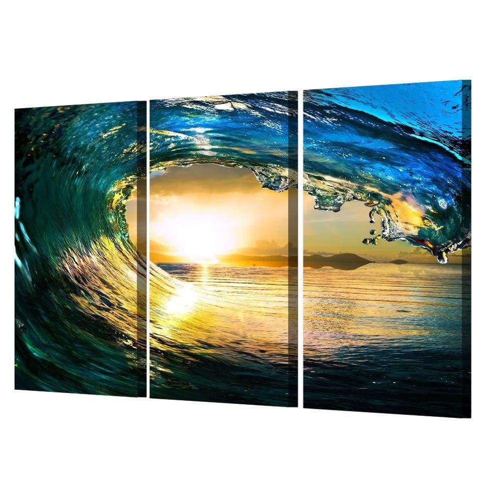 SOLEIL DANS LA VAGUE - Tableau mural sur toile imprimée - Art-Cadre.fr