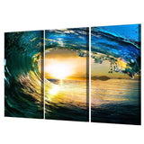 SOLEIL DANS LA VAGUE - Tableau mural sur toile imprimée - Art-Cadre.fr