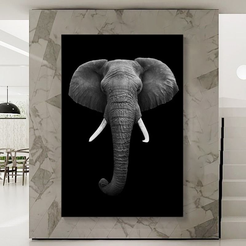 tableau tête d'éléphant cadre