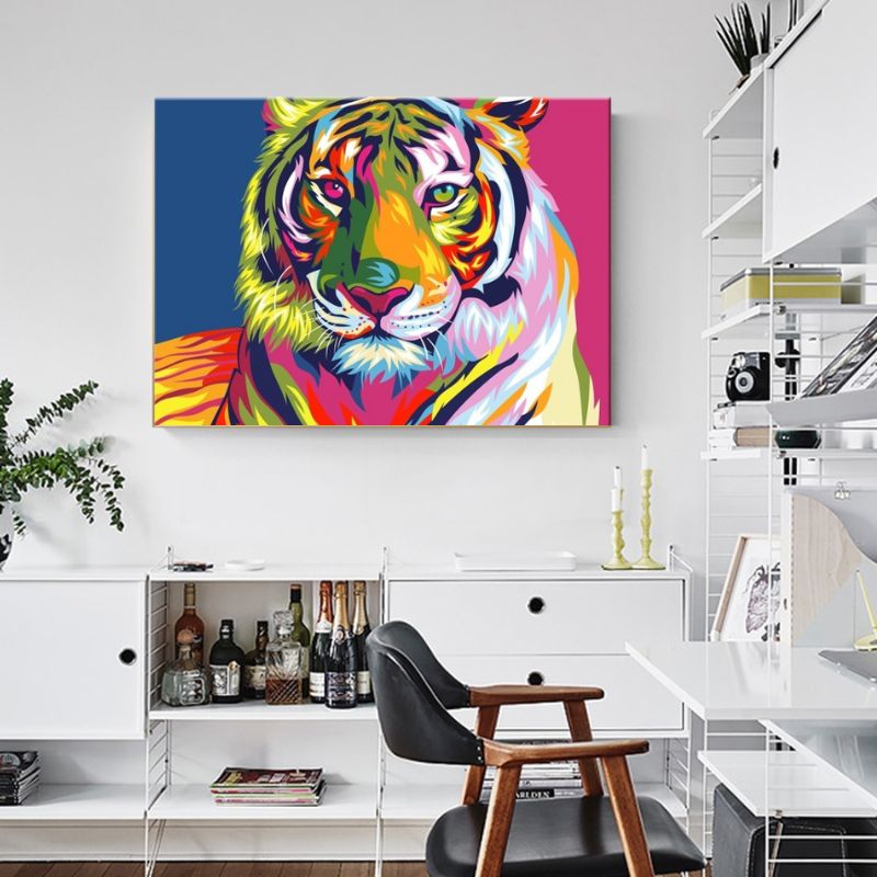 tableau tigre pop art cadre