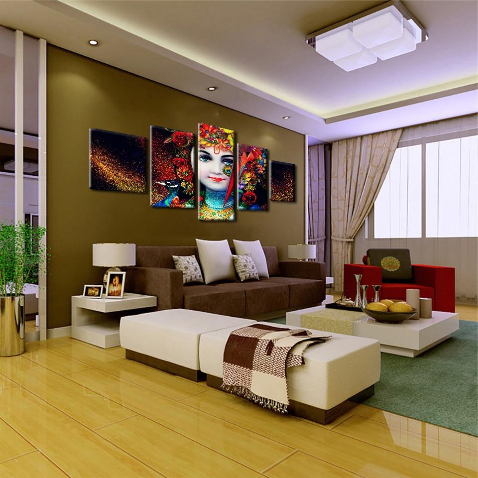 VISAGE DE KRISHNA - Tableau mural sur toile imprimée - Art-Cadre.fr