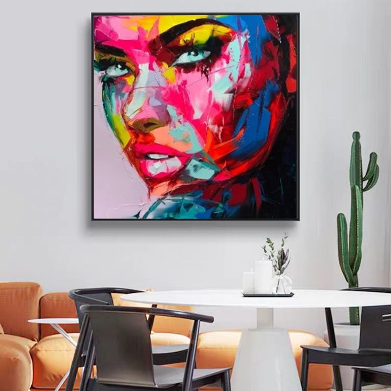 Art moderne Visage fondu en couleur c97753 50 x 60 cm peinture à l